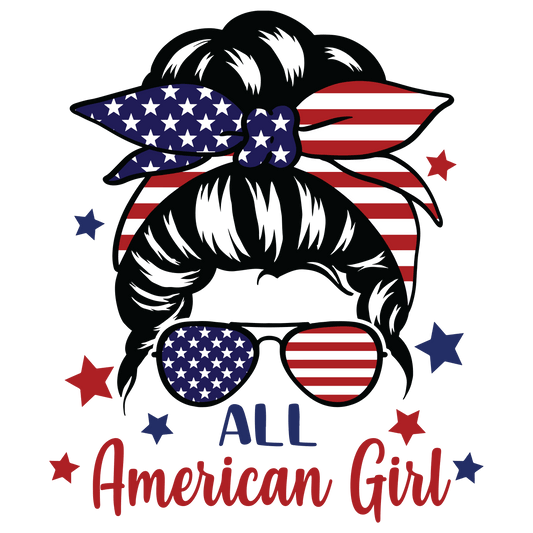 All American Girl Design - DTF Ready To Press