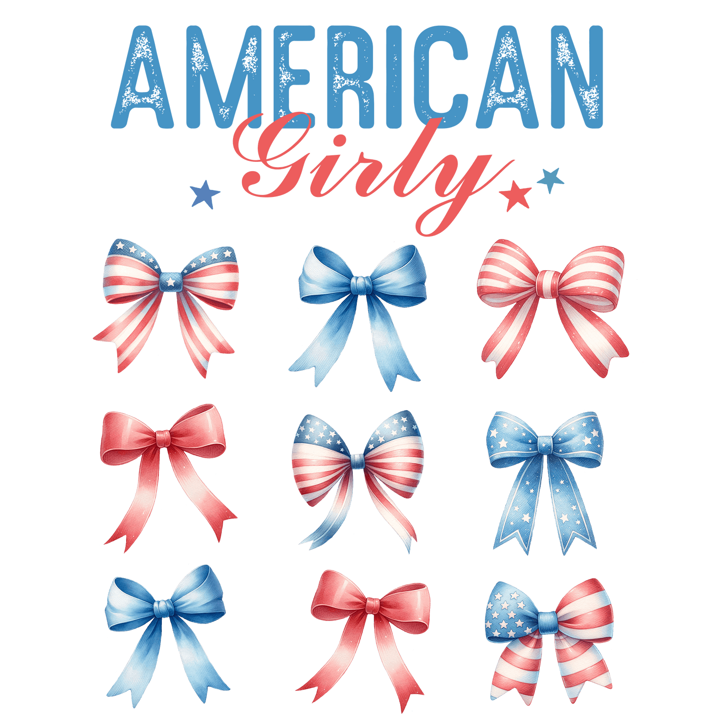 American Girly Design - DTF Ready To Press