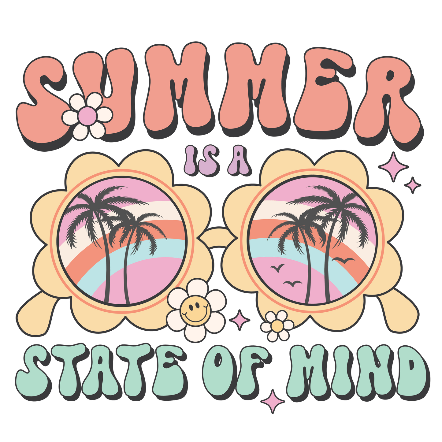 Cute Retro Summer Design - DTF Ready To Press