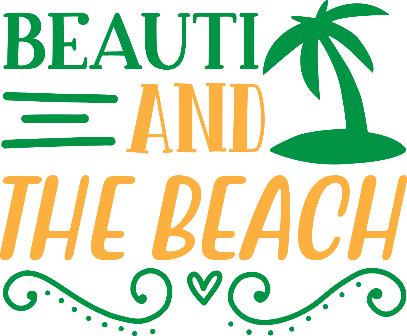 Beauti And The Beach Design - DTF Ready To Press