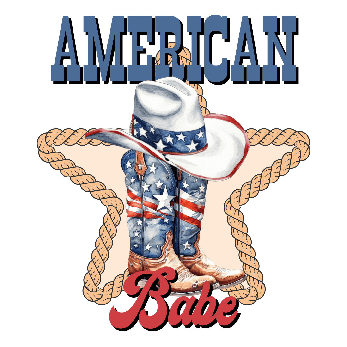 American Babe 4th Of July Design - DTF Ready To Press