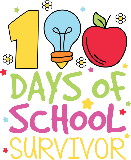 100 Days Of School Survivor Design - DTF Ready To Press