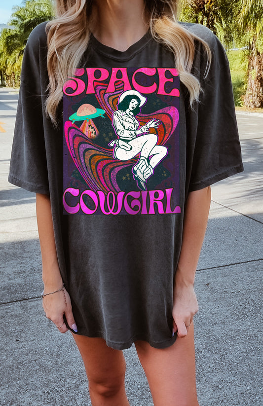 Comfort Colors Pepper Space Cowgirl