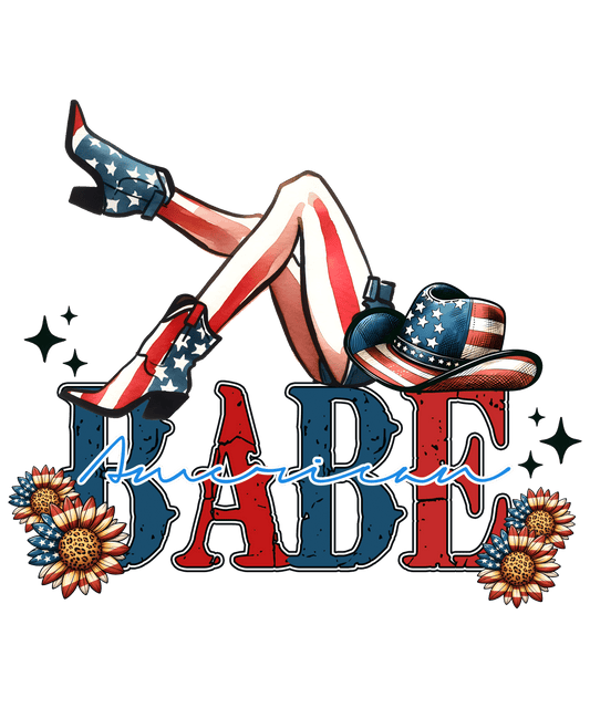 American Babe Western Design - DTF Ready To Press