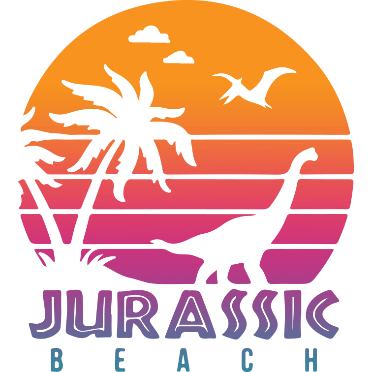 Retro Jurrasic Beach Design - DTF Ready To Press