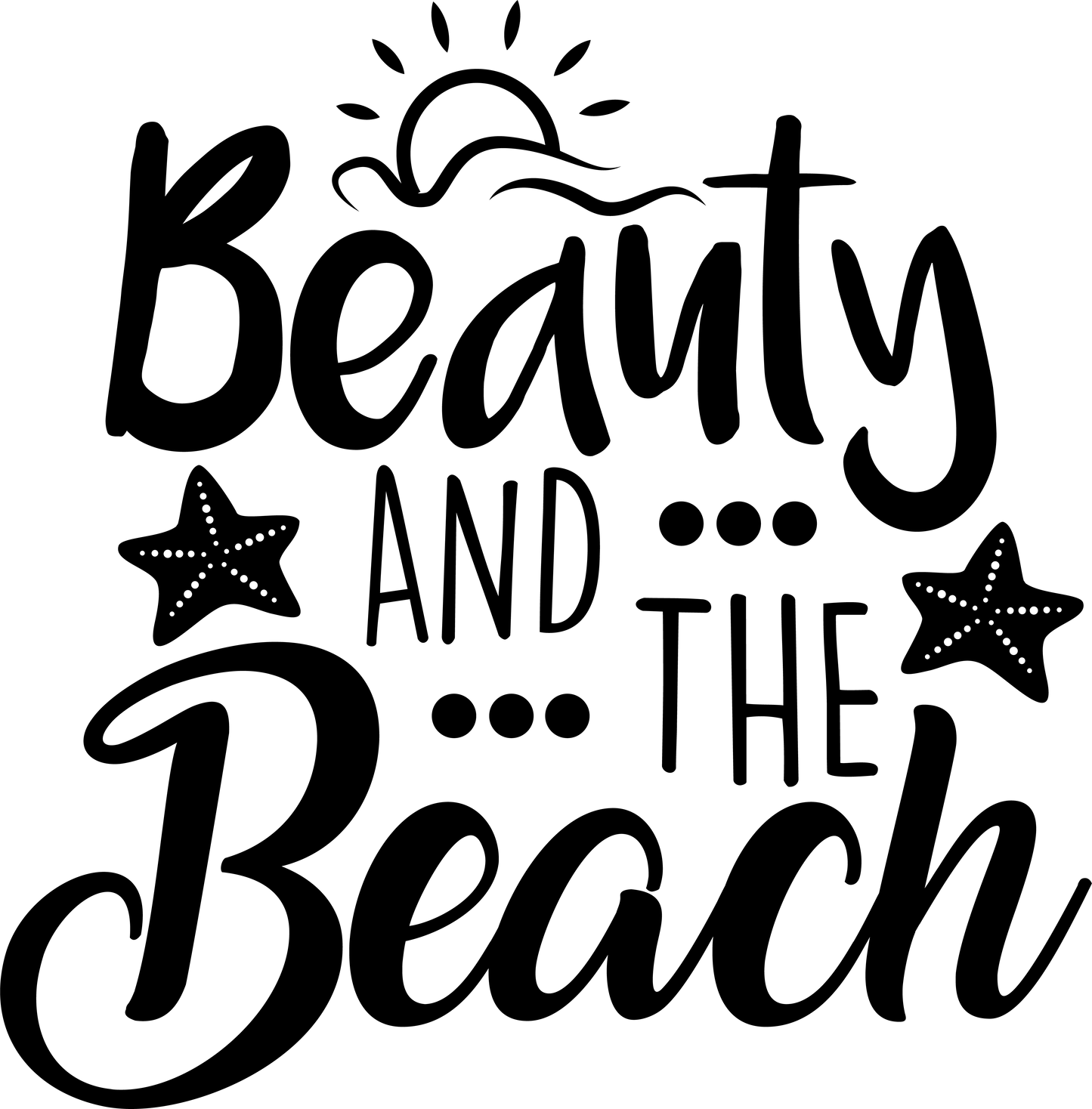 Beauty And The Beach Design - DTF Ready To Press