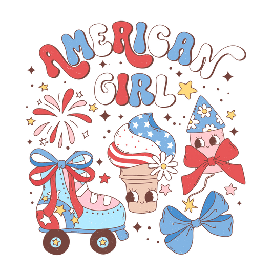 American Girl Design - DTF Ready To Press