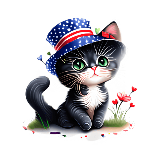 4th Of July Cat Design - DTF Ready To Press