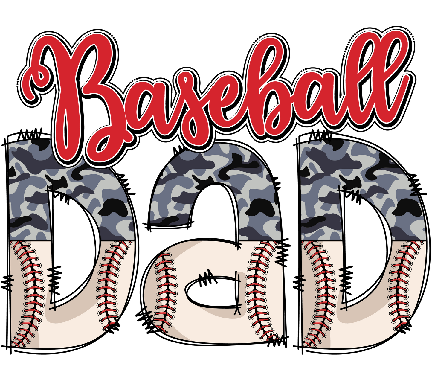 Baseball Dad Design - DTF Ready To Press