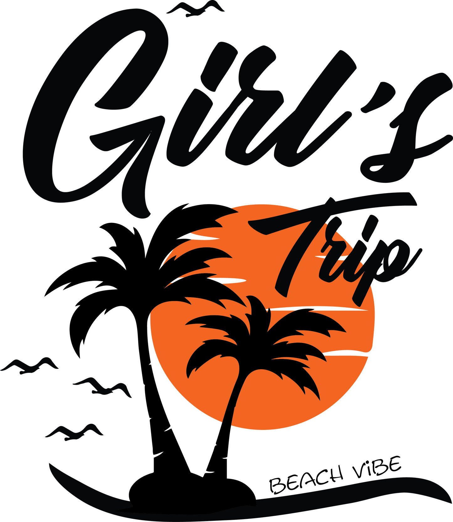 Girl's Trip Beach Vibe Design - DTF Ready To Press