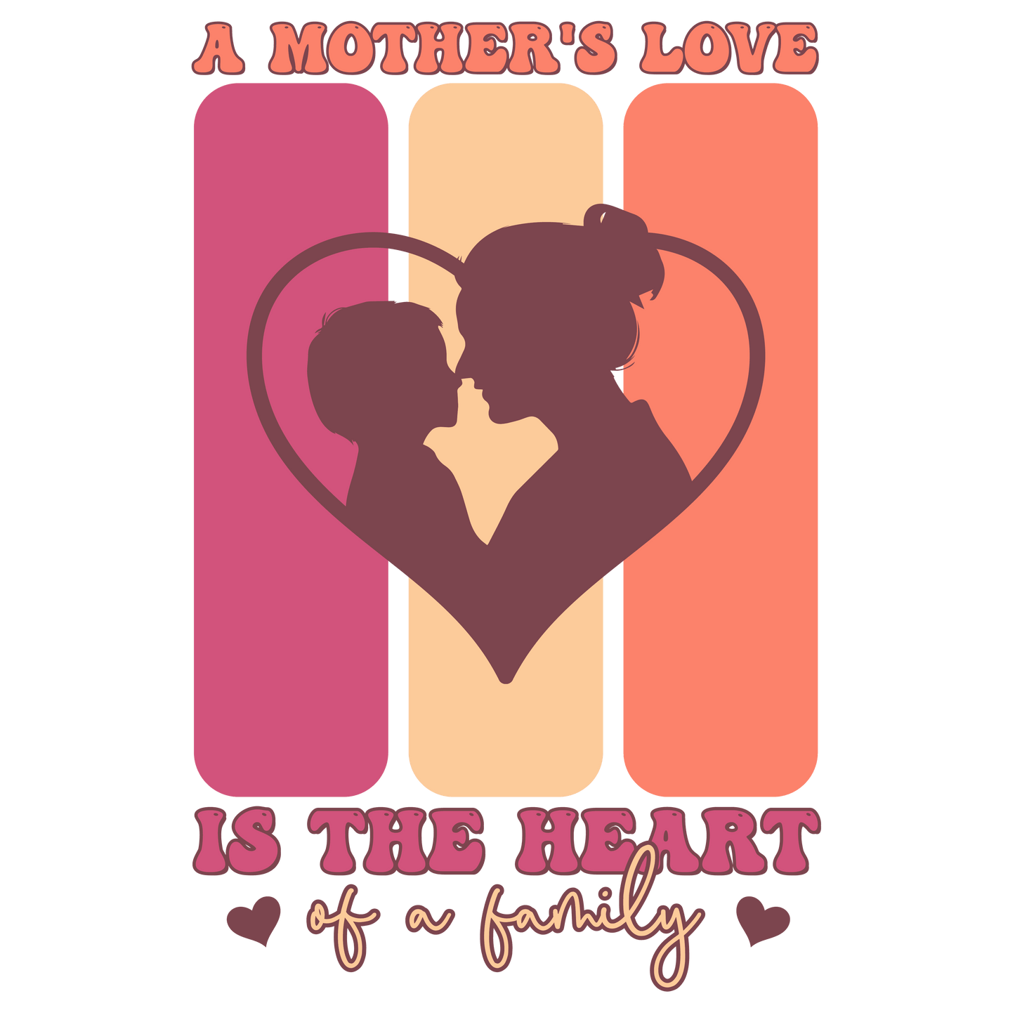 A Mother's Love Is The Heart Of A Family Design - DTF Ready To Press