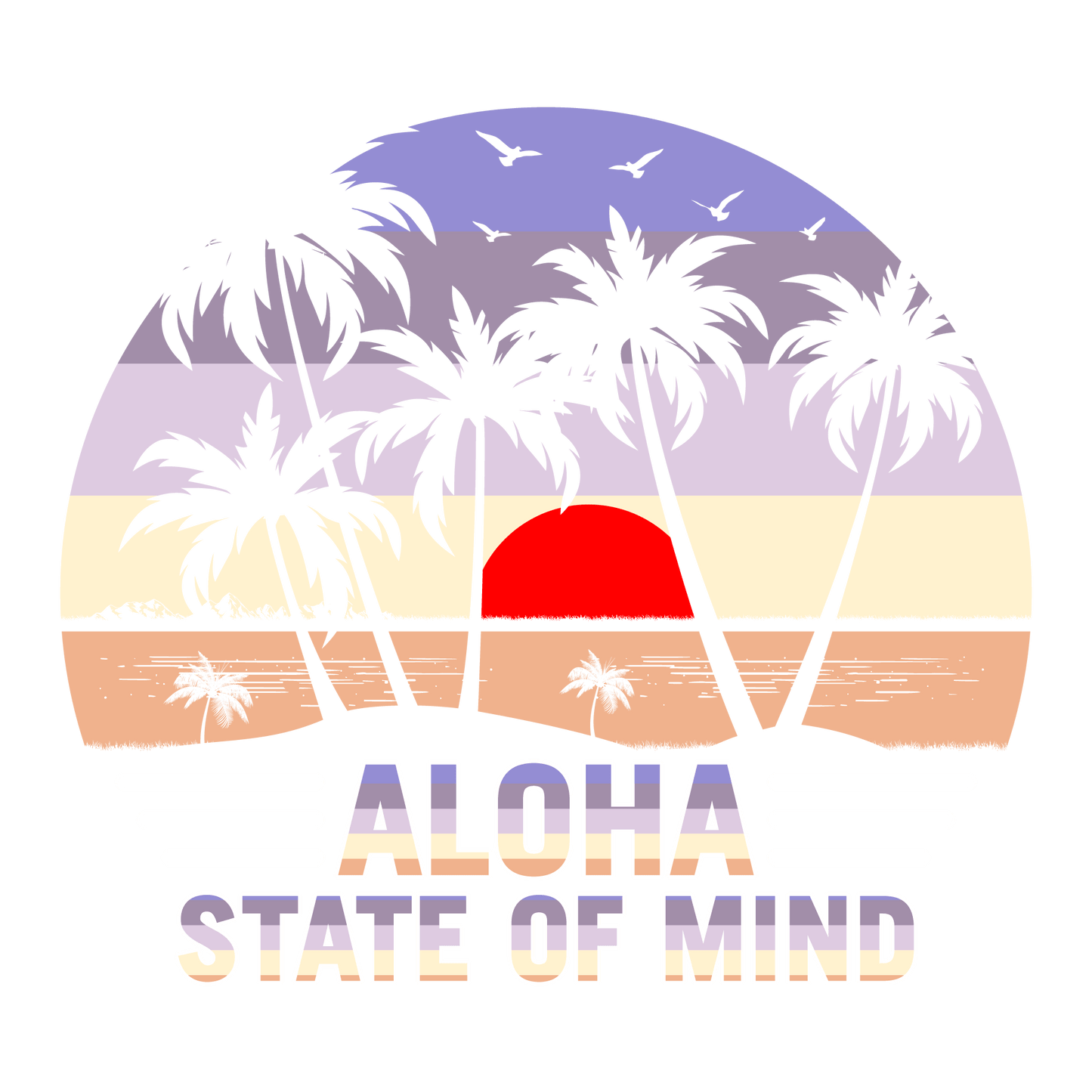 Aloha State Of Mind Design - DTF Ready To Press