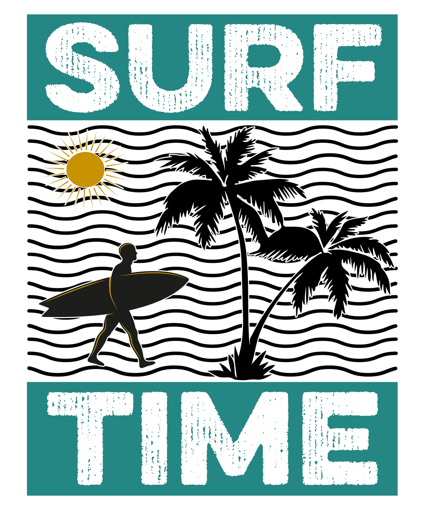 Surf Time Design - DTF Ready To Press