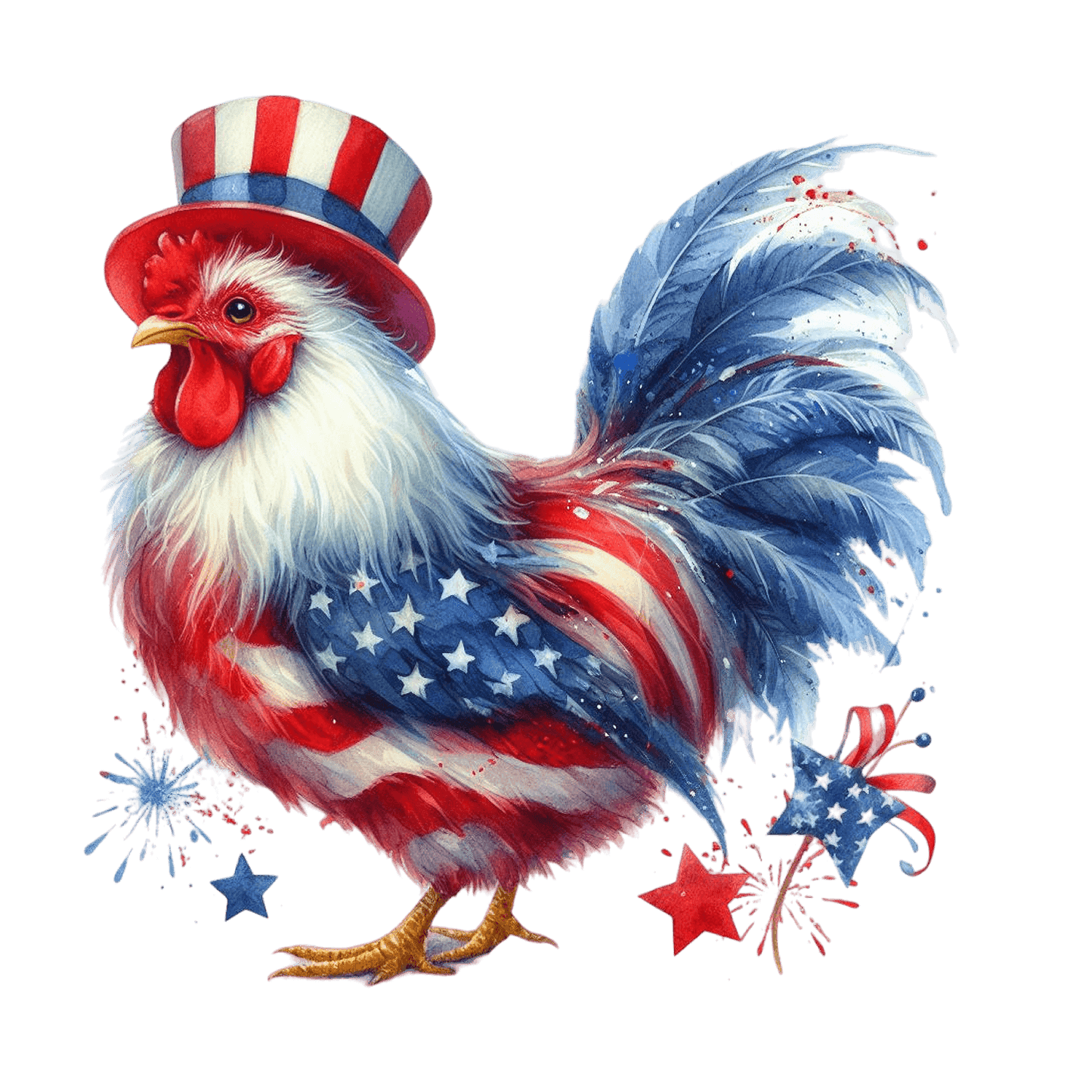 4th Of July Chicken Design - DTF Ready To Press