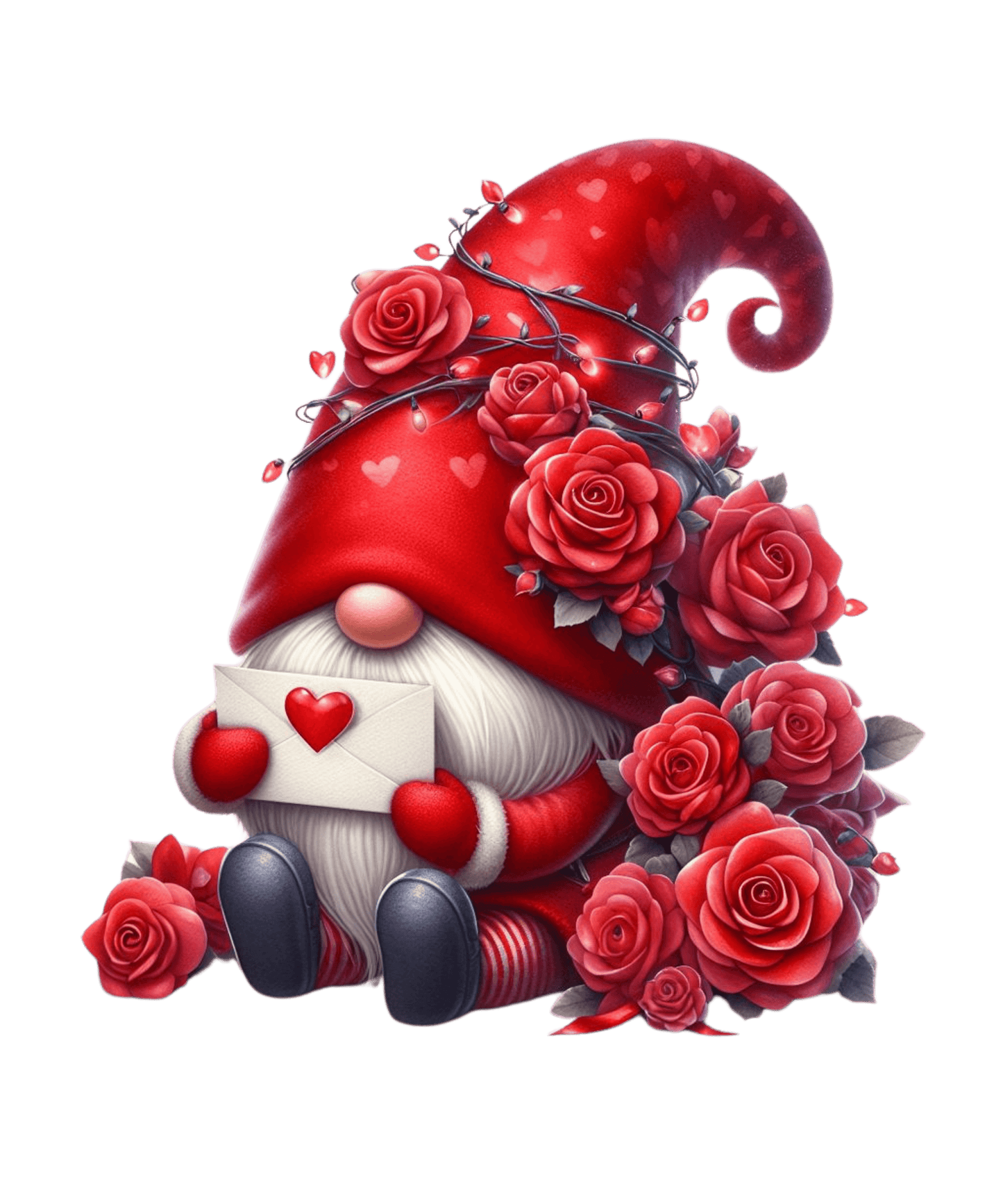 All Rose For You Gnome Valentine's Day Design - DTF Ready To Press