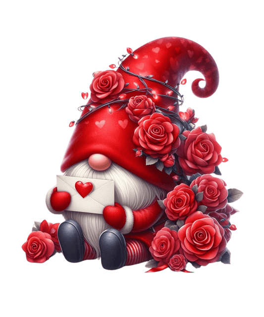 All Rose For You Gnome Valentine's Day Design - DTF Ready To Press