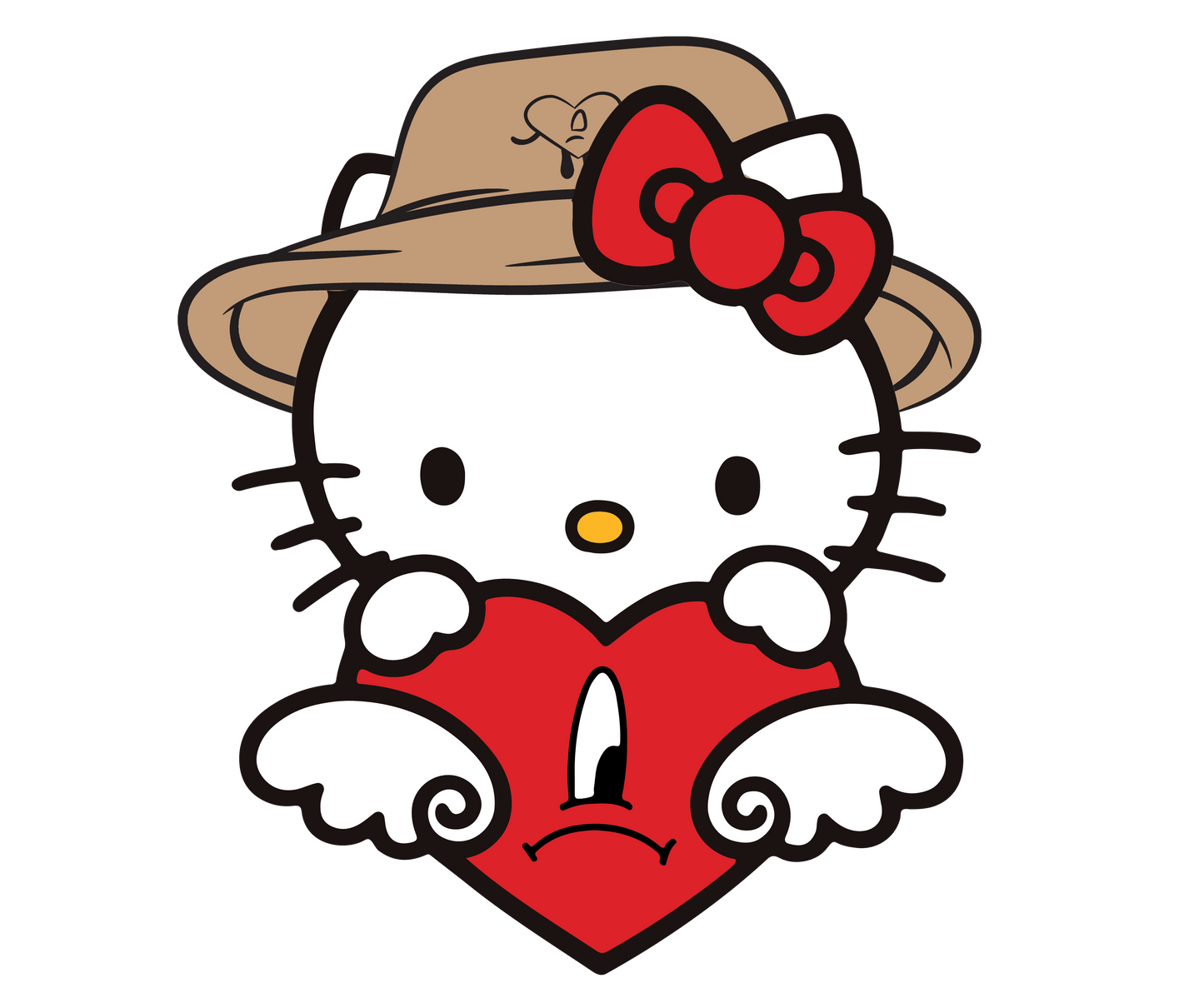 Angel Bad Bunny And Hello Kitty Love Me Valentine's Day Design - DTF Ready To Press