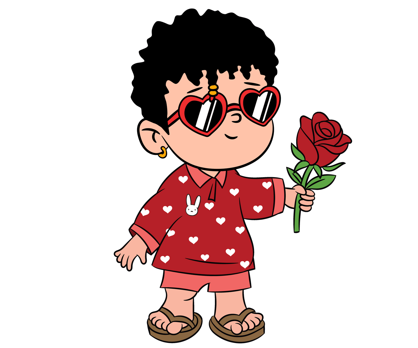 Bad Bunny Rose For You Valentine's Day Design - DTF Ready To Press