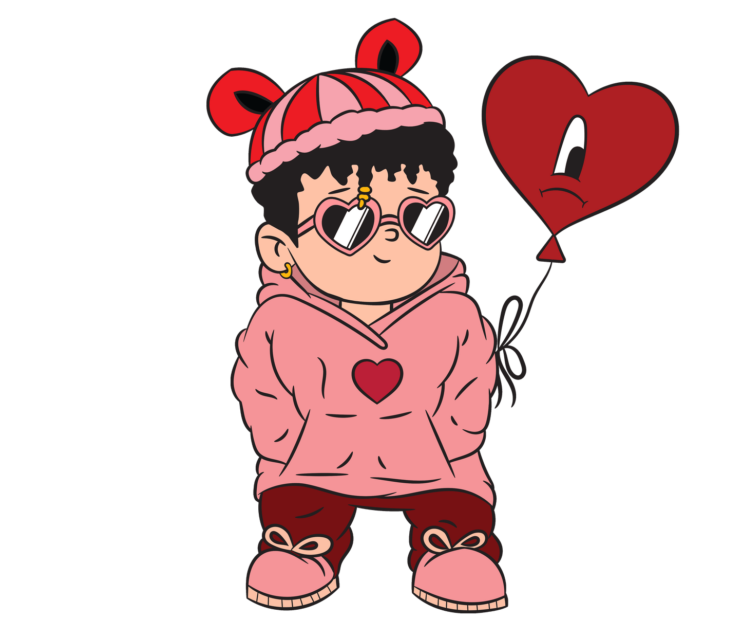 Bad Bunny Valentine's Day Heart Design - DTF Ready To Press