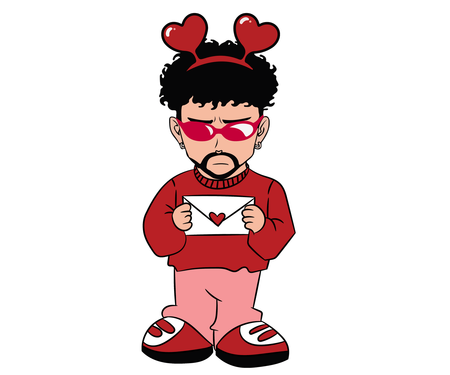 Bad Bunny Letter Valentine's Day Design - DTF Ready To Press