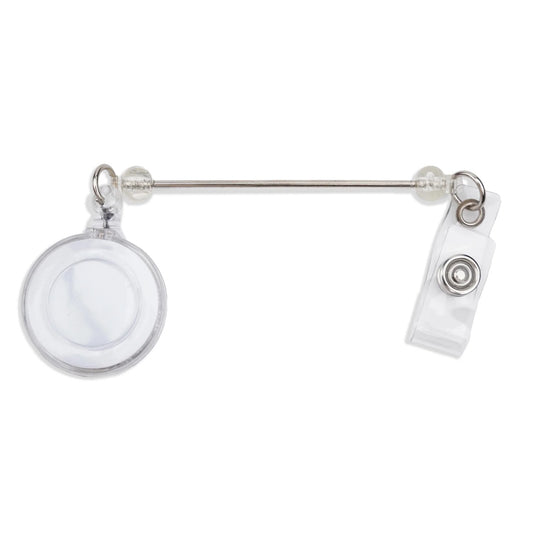 Barbell Bead Holder Badge Reel - Clear