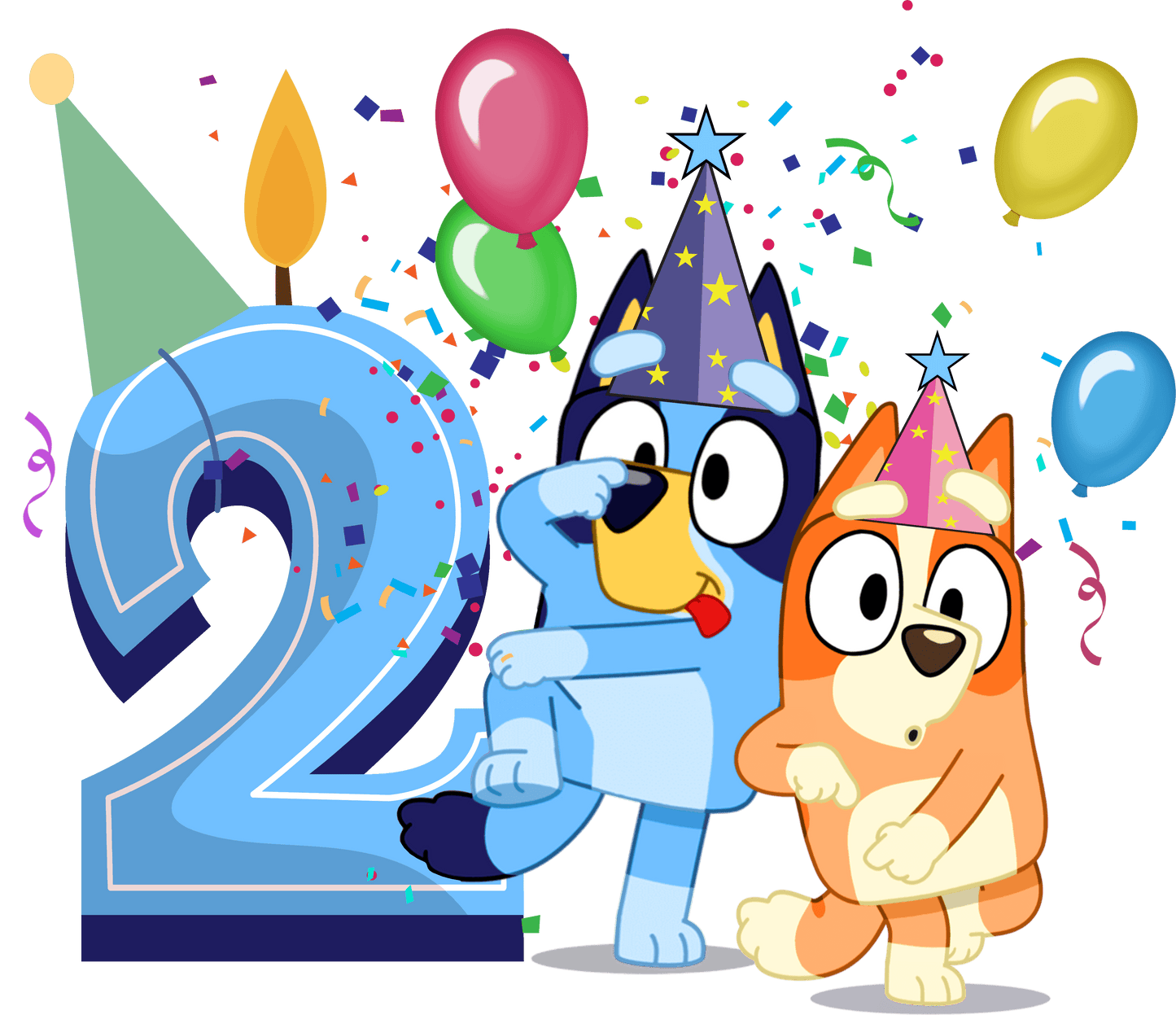 2 Year Old Birthday Bluey Design - DTF Ready To Press