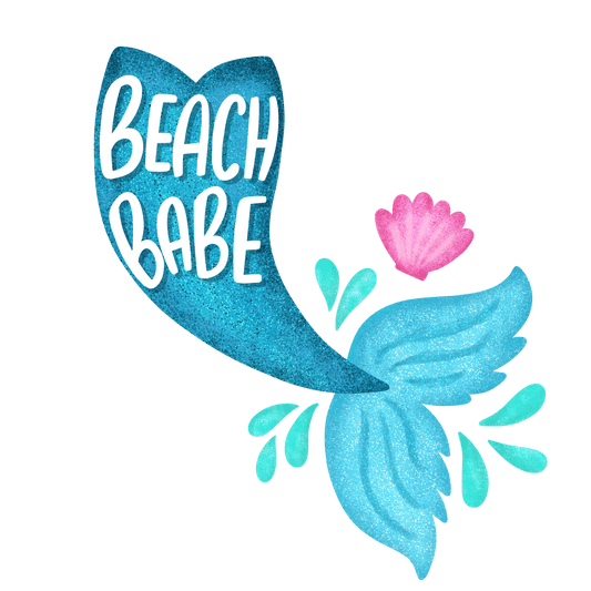 Beach Babe Mermaid Design - DTF Ready To Press